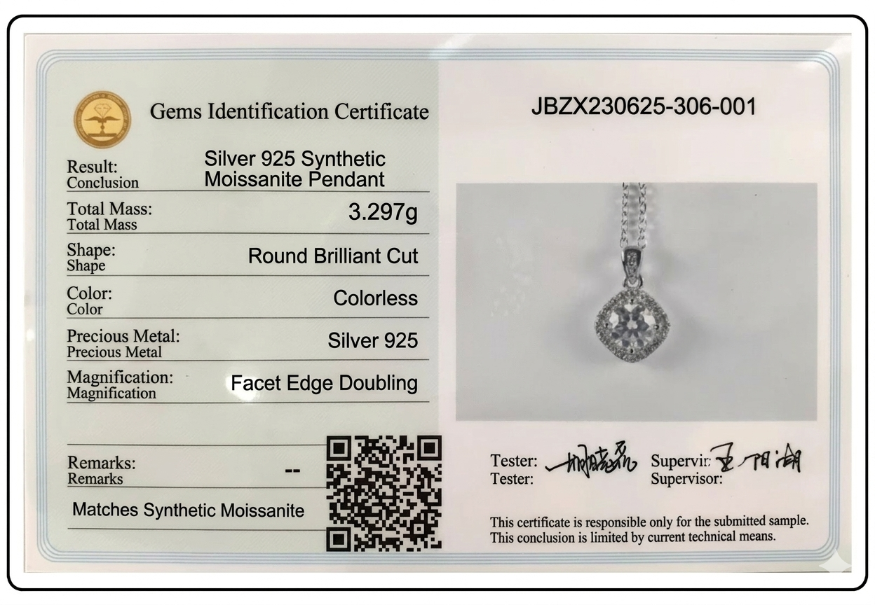 Certificato GRA moissanite Silver999